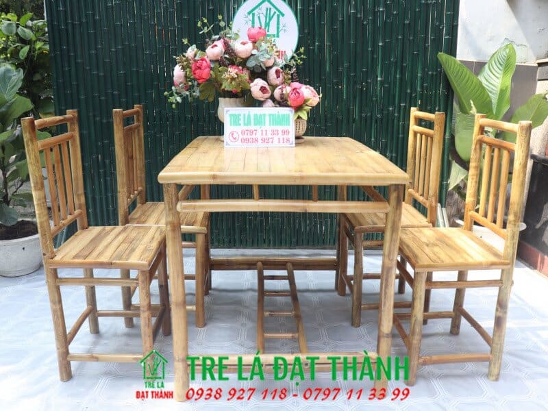 Bàn Ghế Ăn Bằng Tre - BGABT005